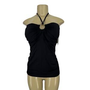NEW Michael Kors Medium Women Black Cruise Tankini Swim Top 1-1